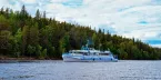 Теплоход на Ладожском озере и природа Валаамского архипелага в Карелии