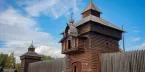 Старинная Спасская башня Илимского острога, музей «Тальцы»