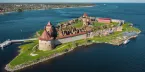 Вид с воздуха на крепость Орешек близ Шлиссельбурга